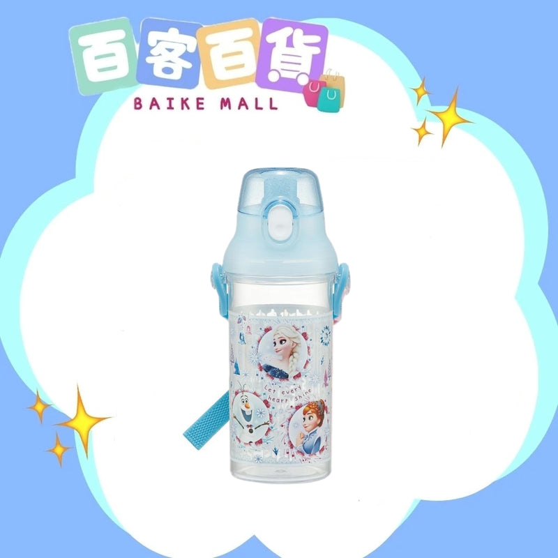 SKATER 透明彈蓋直飲水樽附背帶 480ml-FROZEN 24